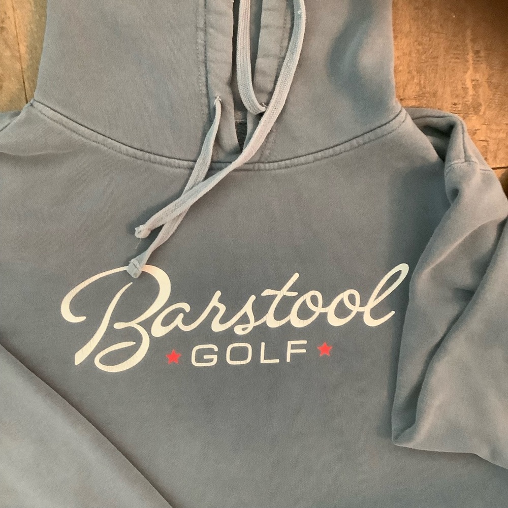 Barstool Golf Blue Hoodie, L - Picture 2 of 4